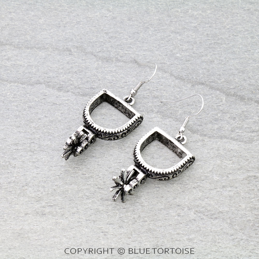 Western Cowboy Boot Spurs Dangle Earrings