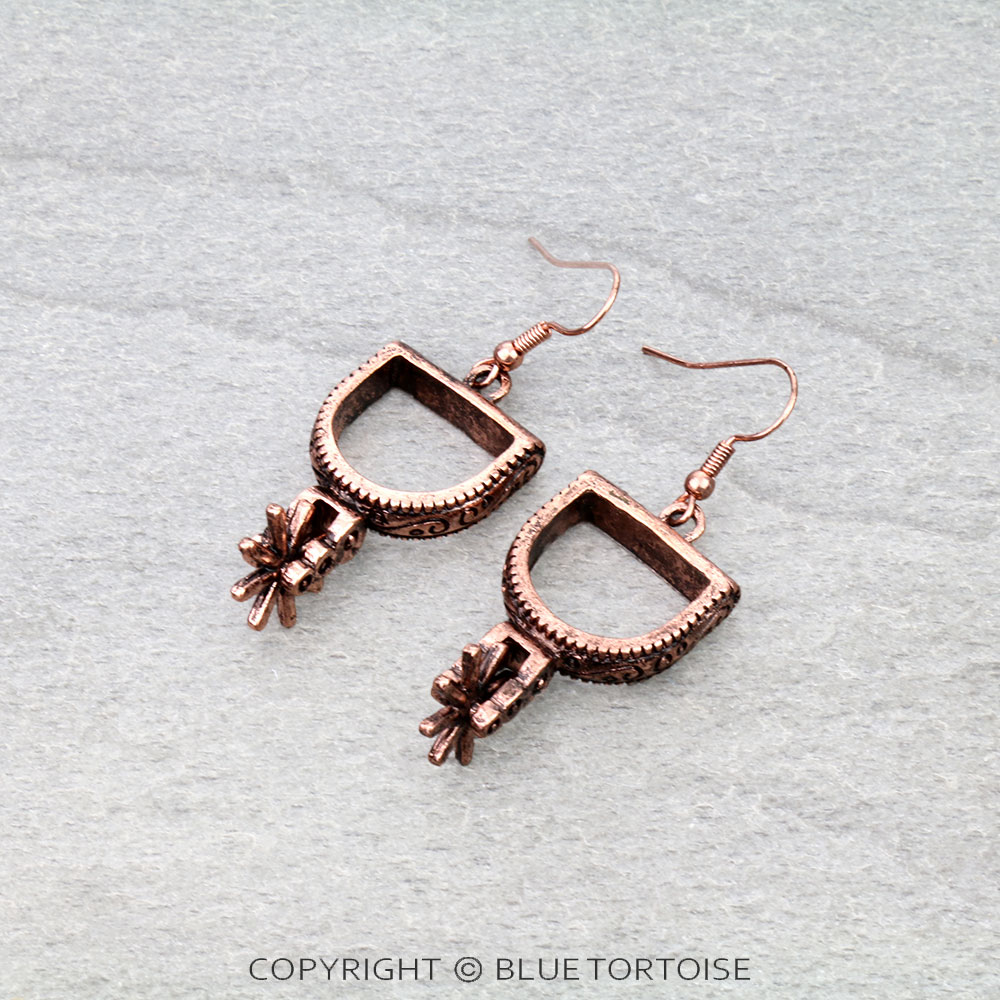 Western Cowboy Boot Spurs Dangle Earrings