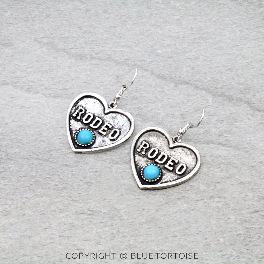 Heart Shape Rodeo Dangle Earrings