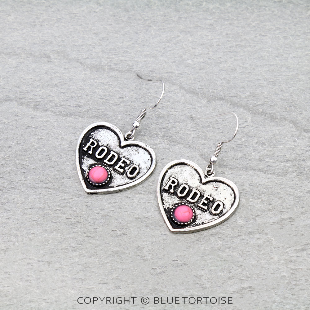 Heart Shape Rodeo Dangle Earrings