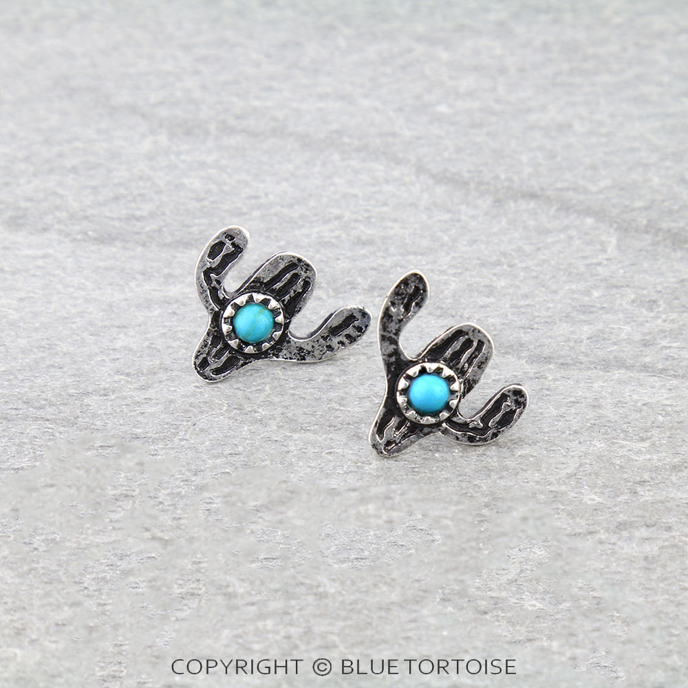 Western Mini Cactus Stud Earrings