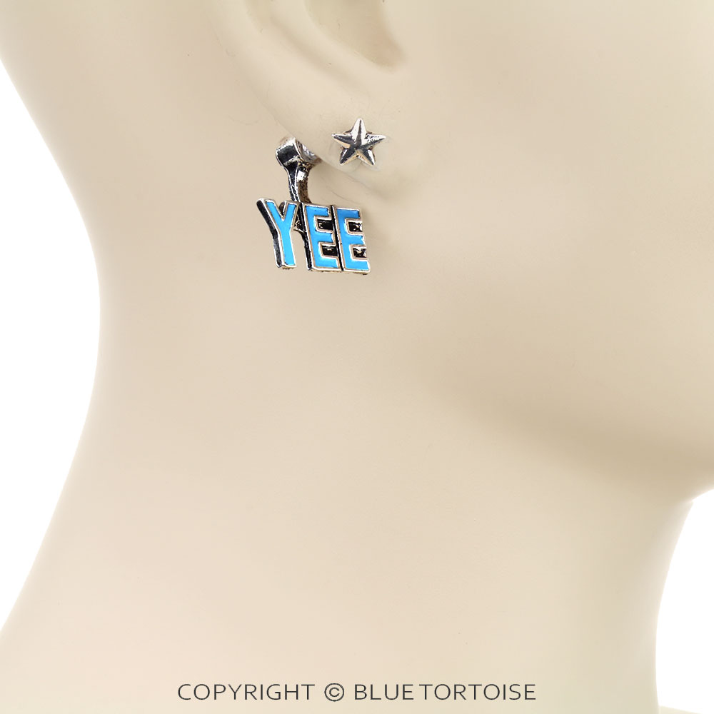 Western "YEE-HAW" Typography Stud Earrings - Image 2