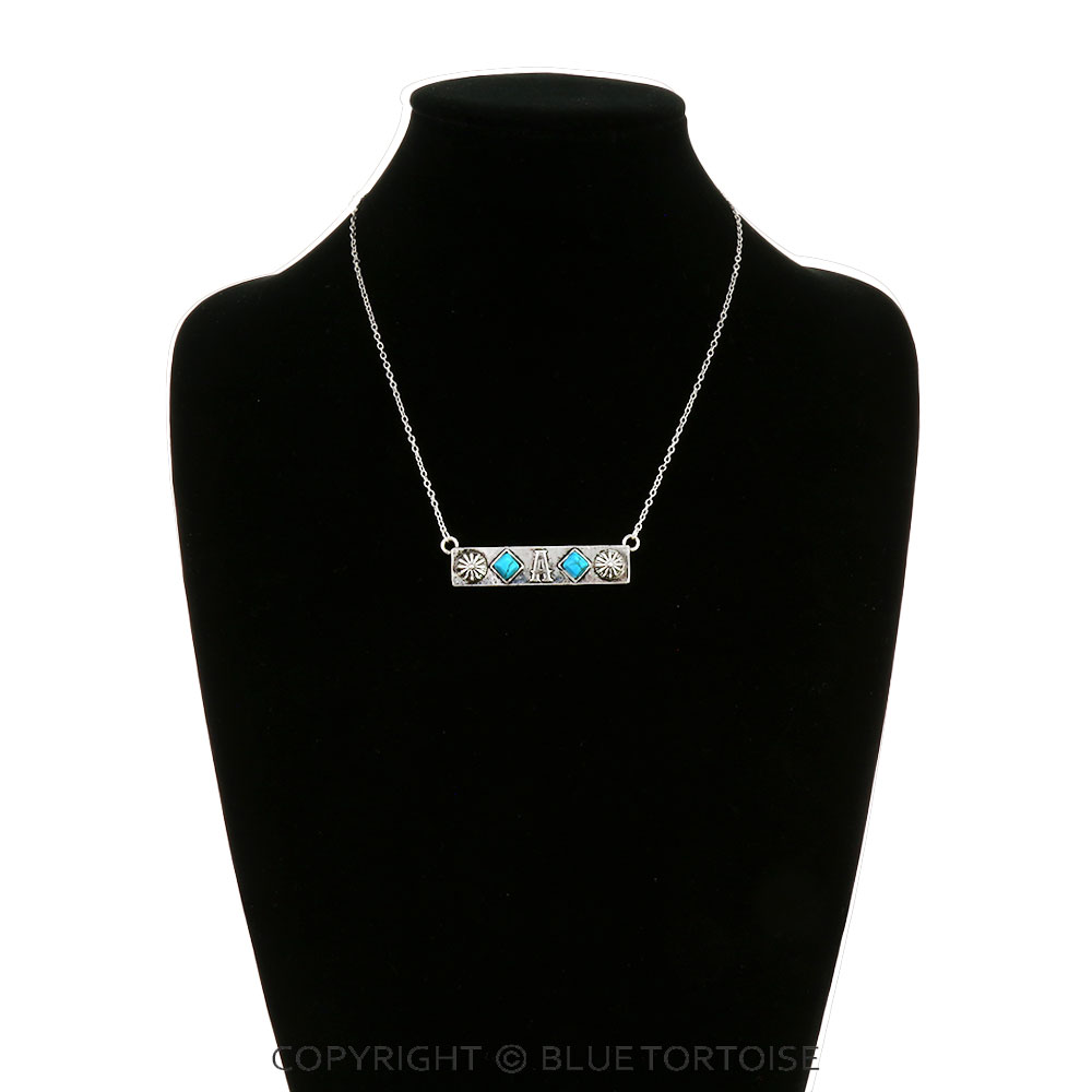 Initial “M” Concho Bar Necklace - Image 2