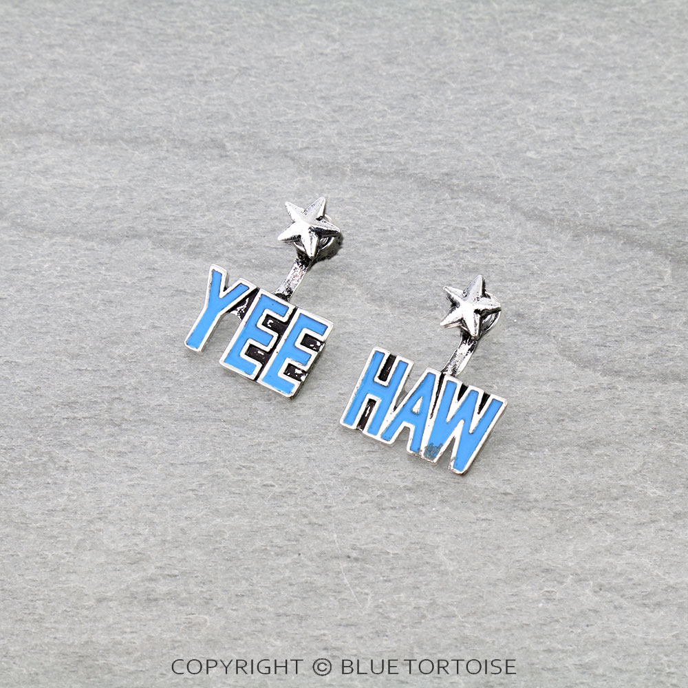 Western "YEE-HAW" Typography Stud Earrings
