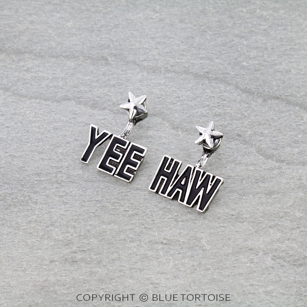 Western "YEE-HAW" Typography Stud Earrings