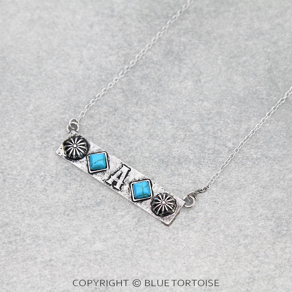 Initial “M” Concho Bar Necklace - Image 3