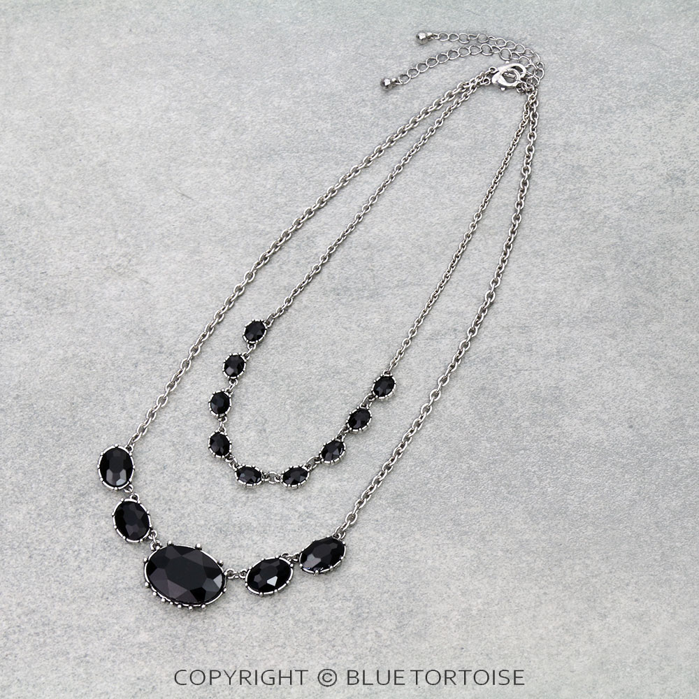 2 Layered Western Oval Stone Necklace