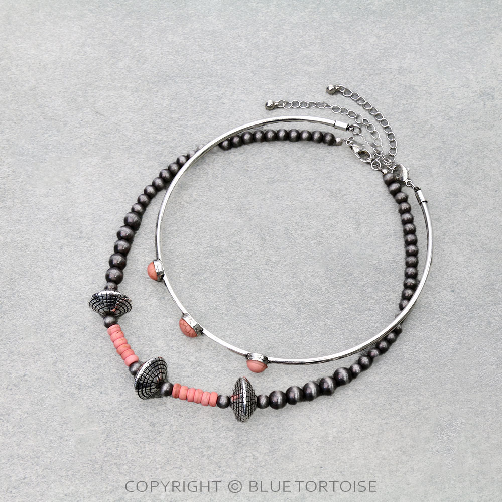 Navajo Style Pearl & Wire Necklace