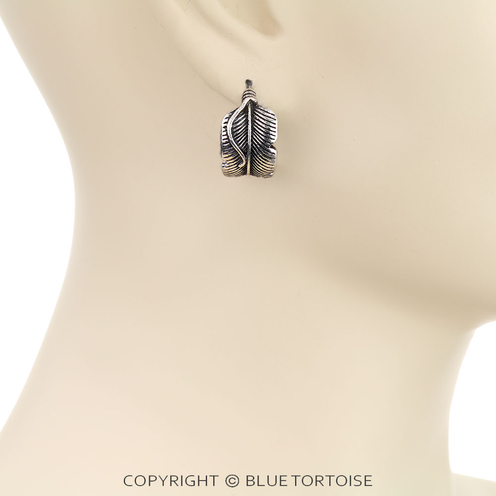 Western Feather Hoop Earrings - Image 2