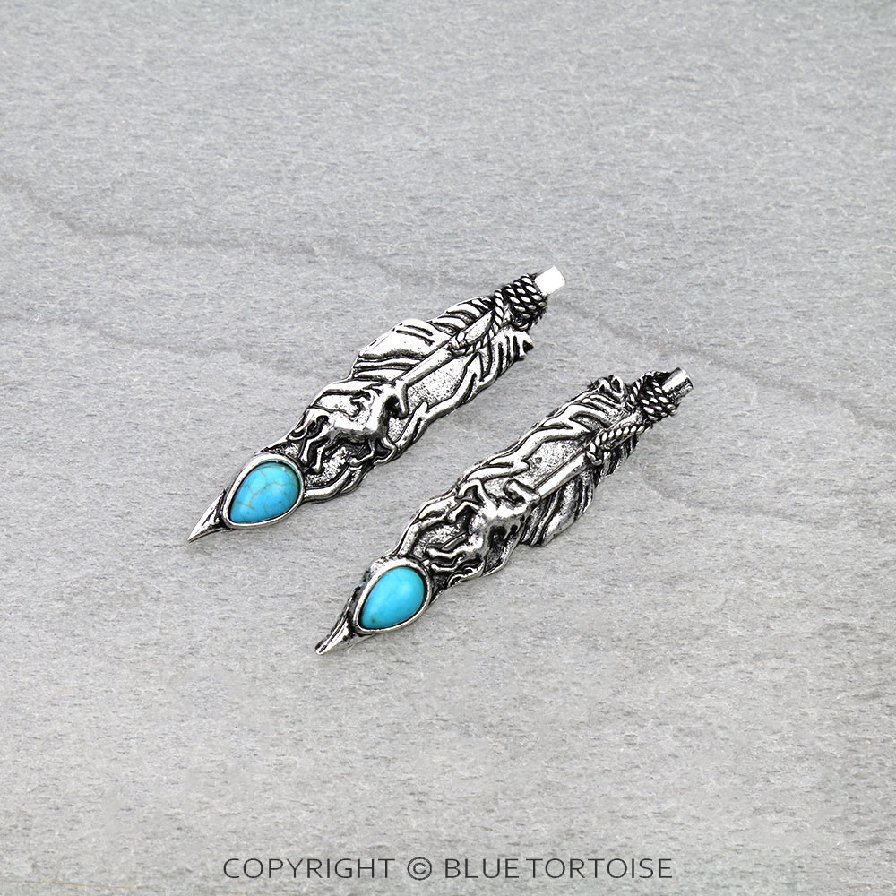 Western Horse Feather Stud Earrings