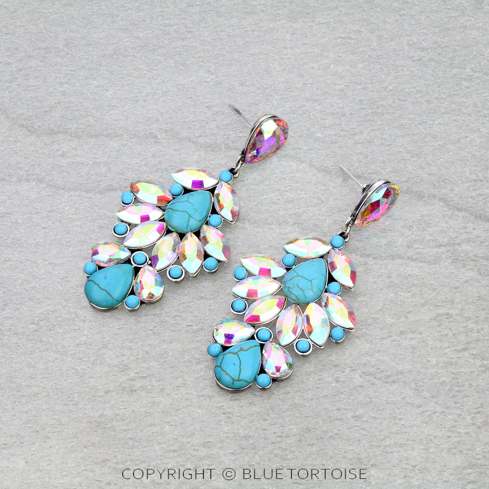 Western Style Stone Stud Earrings