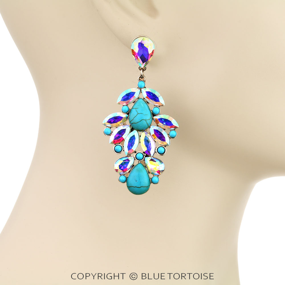 Western Style Stone Stud Earrings - Image 2