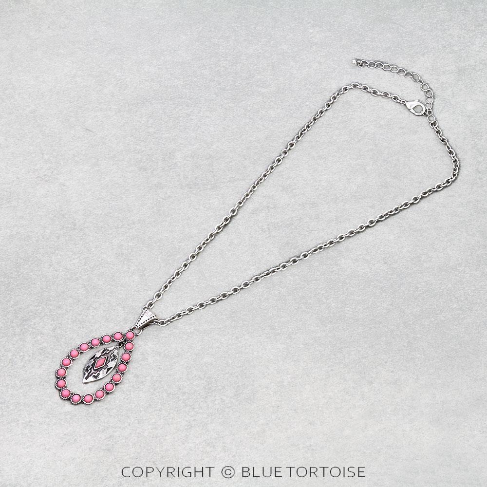 Western Aztec Stone Pendant Necklace