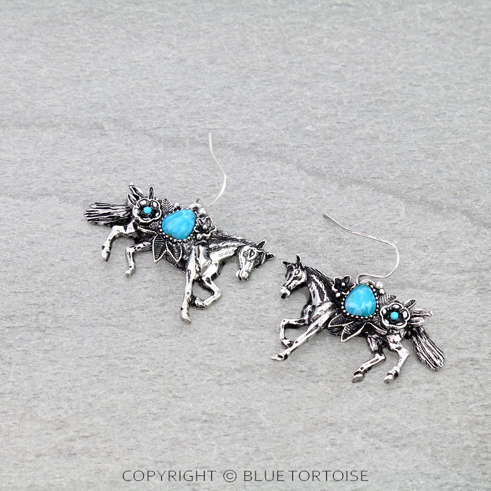 Farm Animal Horse Dangle Earrings