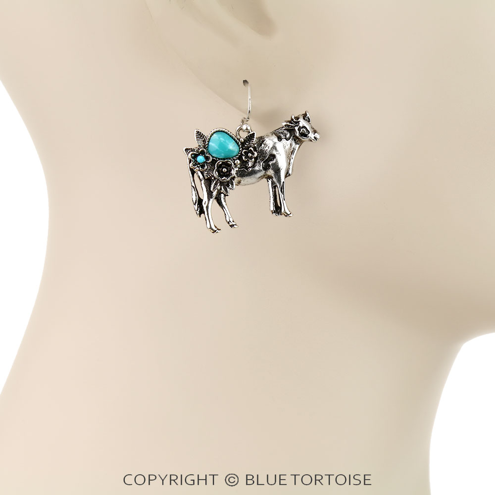 Farm Animal Cow Dangle Earrings - Image 2