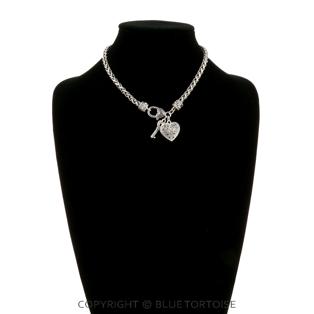 Tailored Chain with Filigree Heart Necklace - Image 2