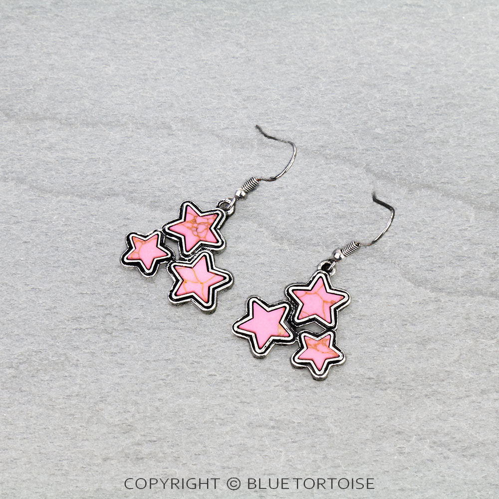 Western Triple Star Dangle Earrings