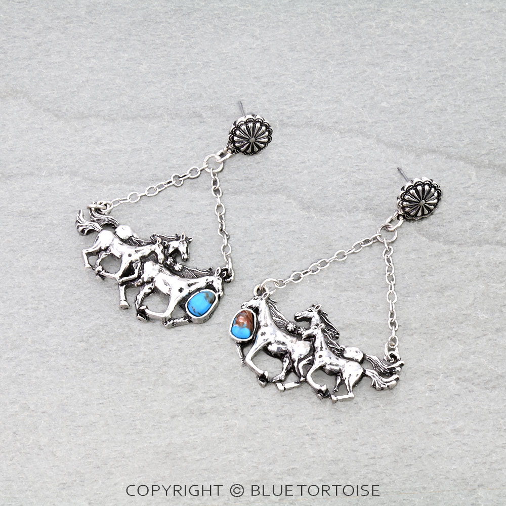 Western Horse Stud Earrings