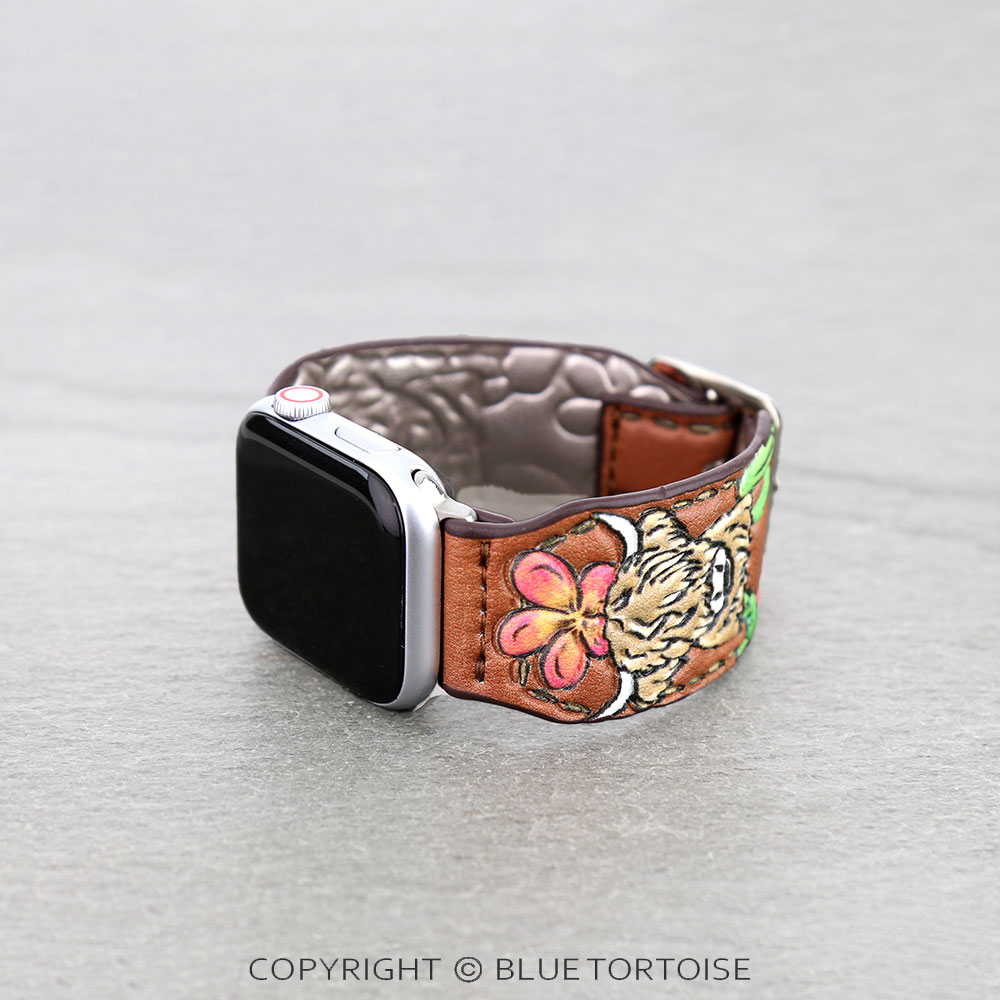 Western Highland Cow Tooled Leather Apple Watch Band - Image 2