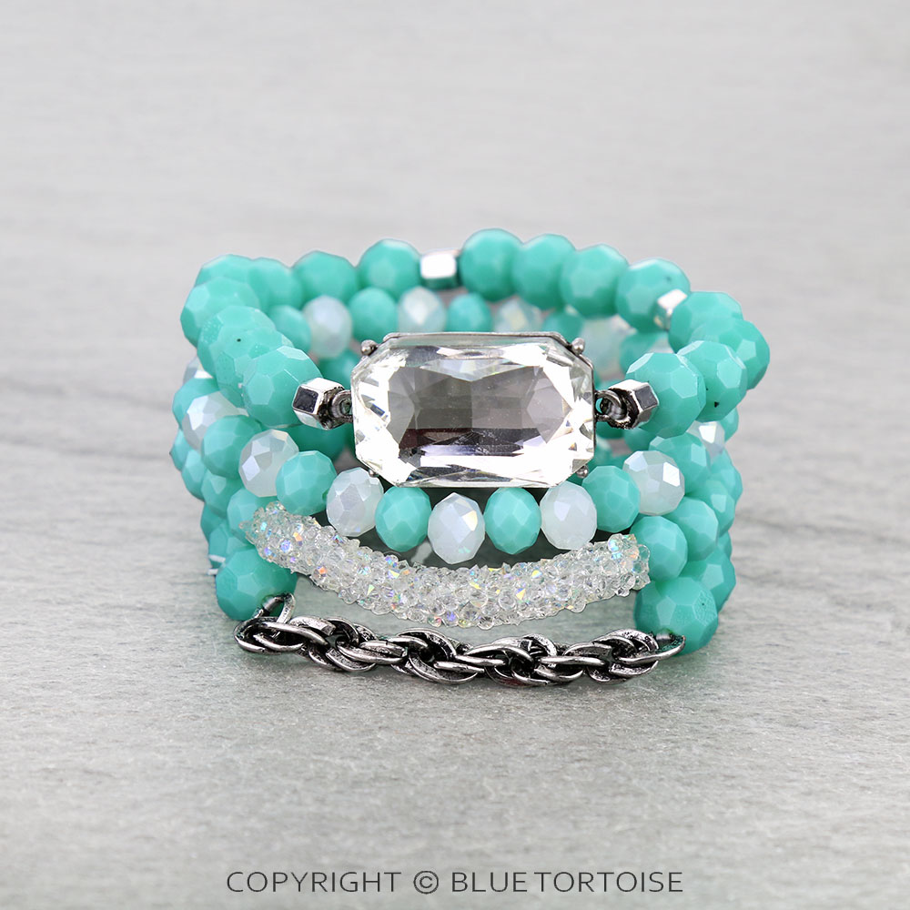 Western Glass Stone Stackable Bracelets