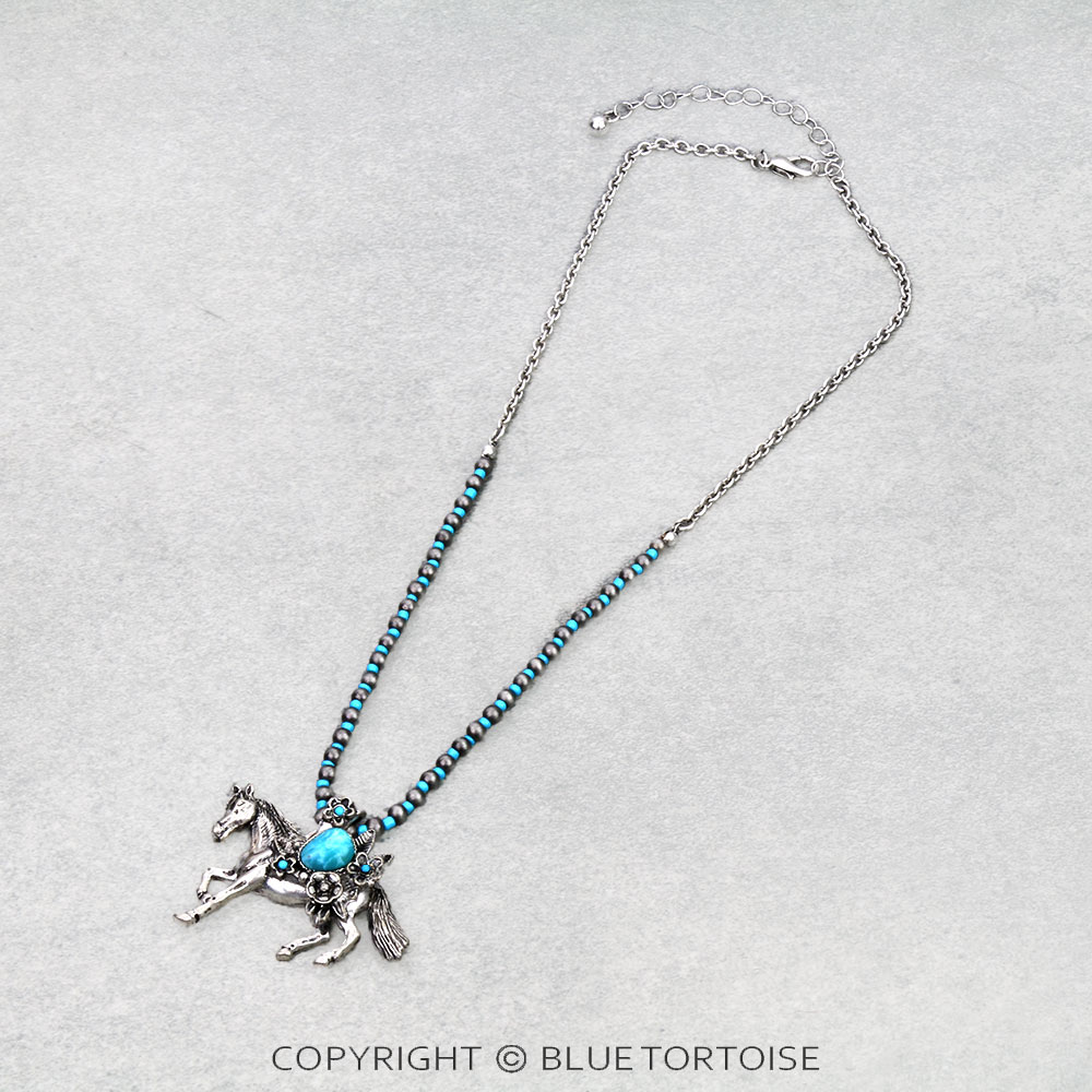Western Farm Animal Horse Pendant Necklace