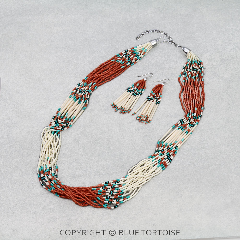 Western Seed Bead Multi-Strand Necklace Set