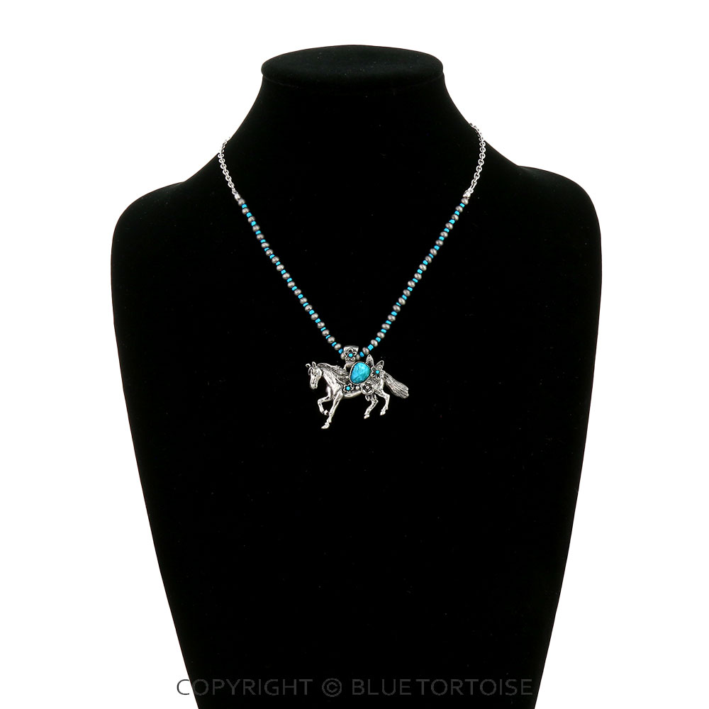 Western Farm Animal Horse Pendant Necklace - Image 2