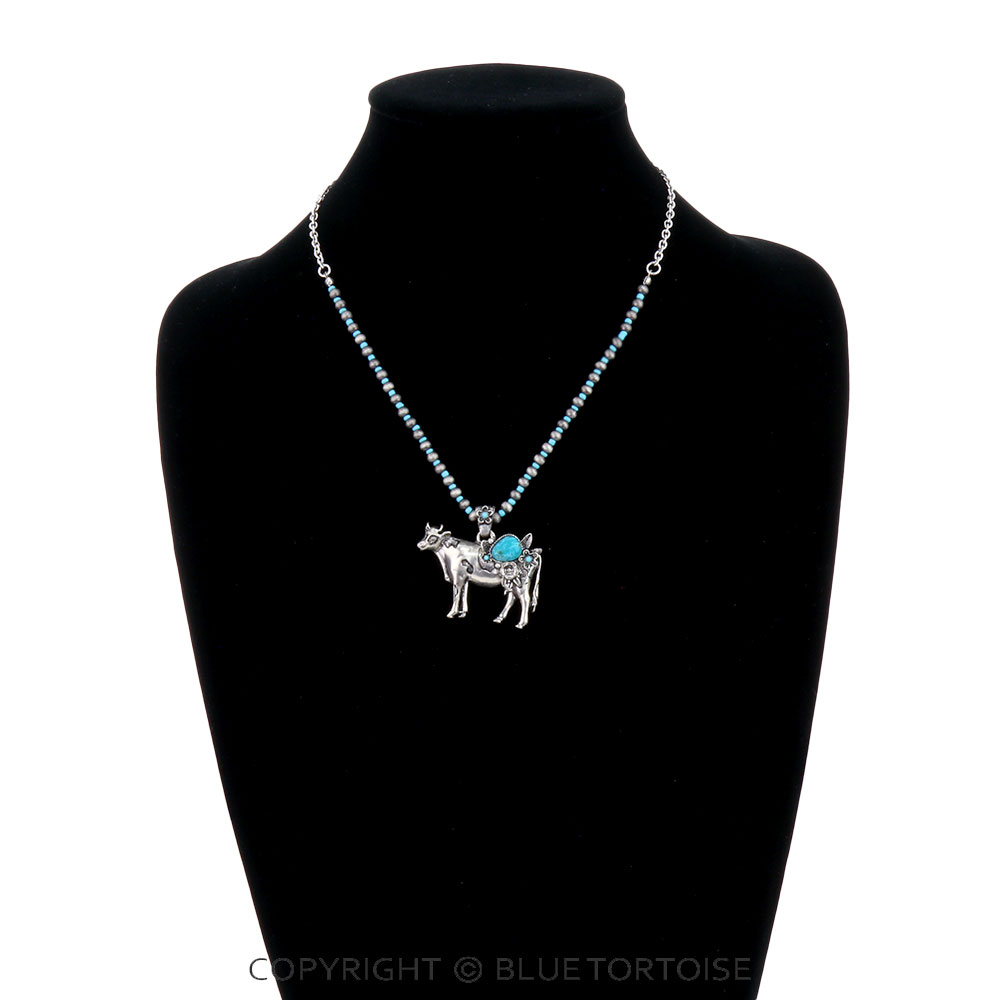 Western Farm Animal Cow Pendant Necklace - Image 2