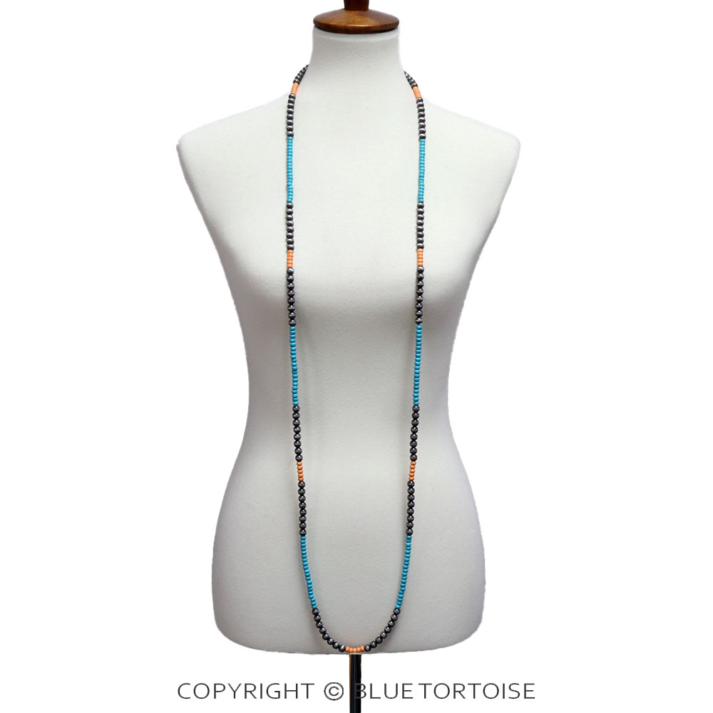 2 Layer Navajo Style Pearl & Bead Necklace - Image 4