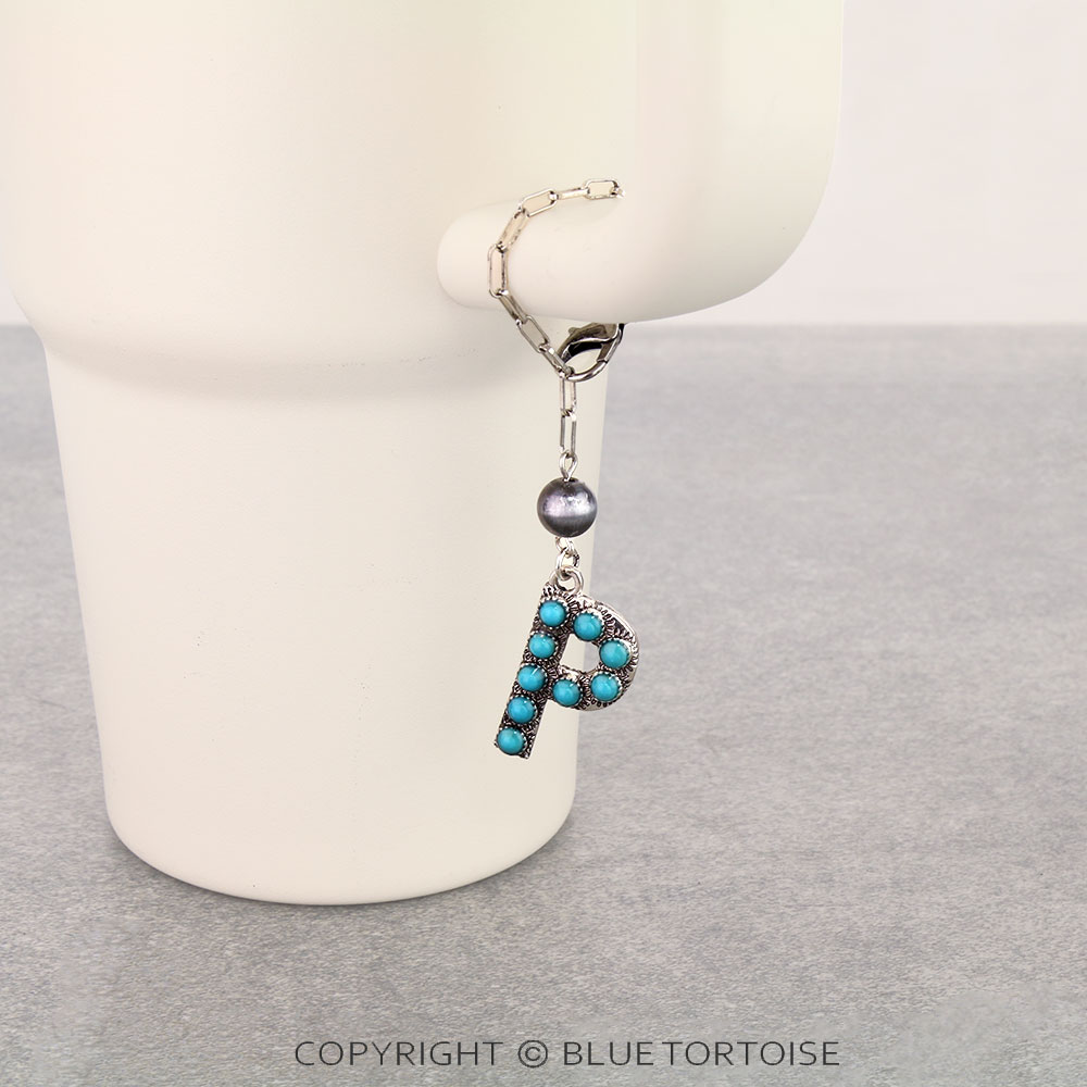 Western Initial “P” Tumbler Charm