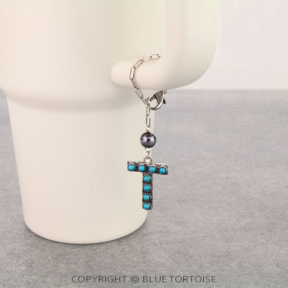 Western Initial “T” Tumbler Charm