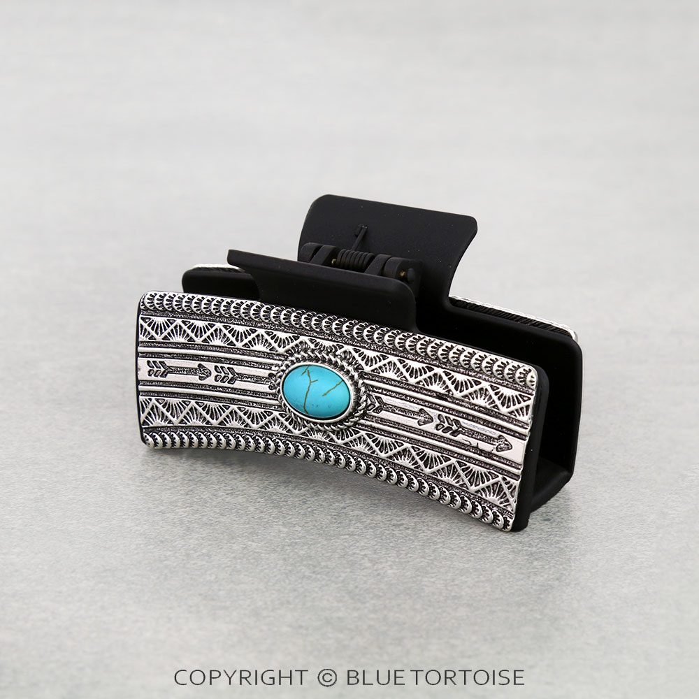 Western Style Stone Metal Hair Claw Clip