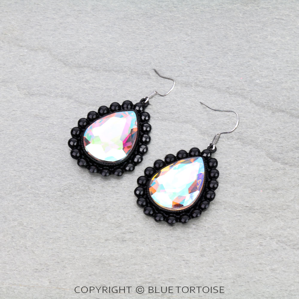 Western Teardrop Stone Dangle Earrings