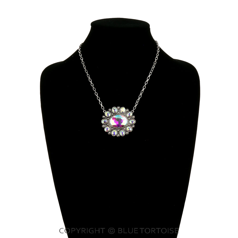 Concho Casting Stone Pendant Necklace - Image 2