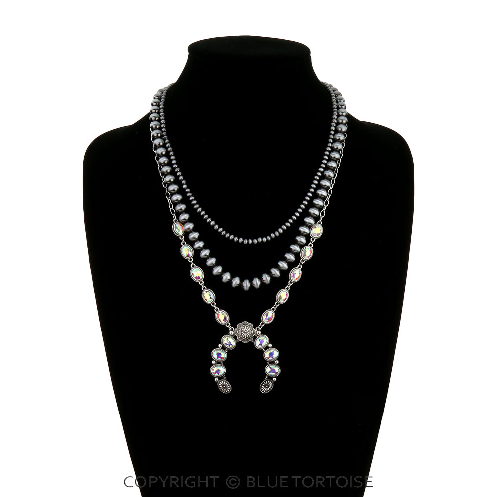 3Row Squash Blossom Pendant Necklace - Image 2