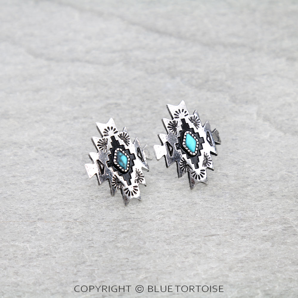 Western Aztec TXR Stud Earrings - Image 3