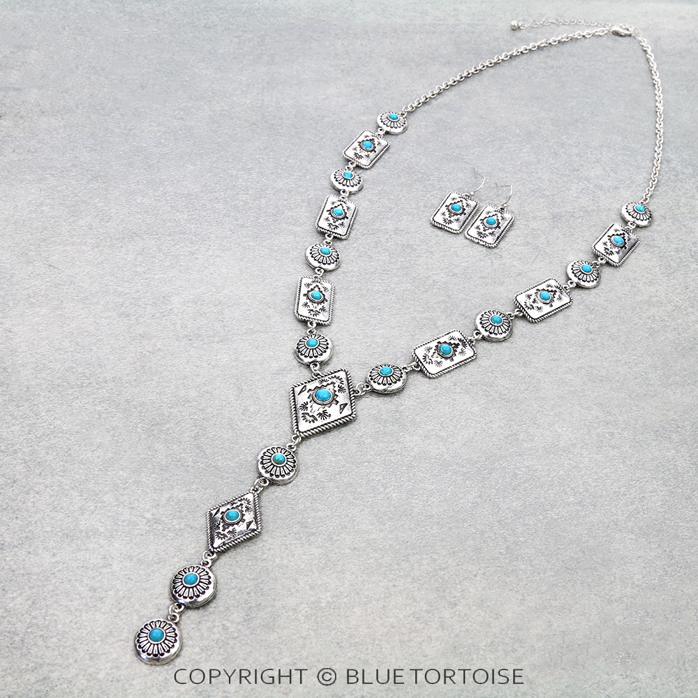 Western Aztec TXR Y Necklace Set