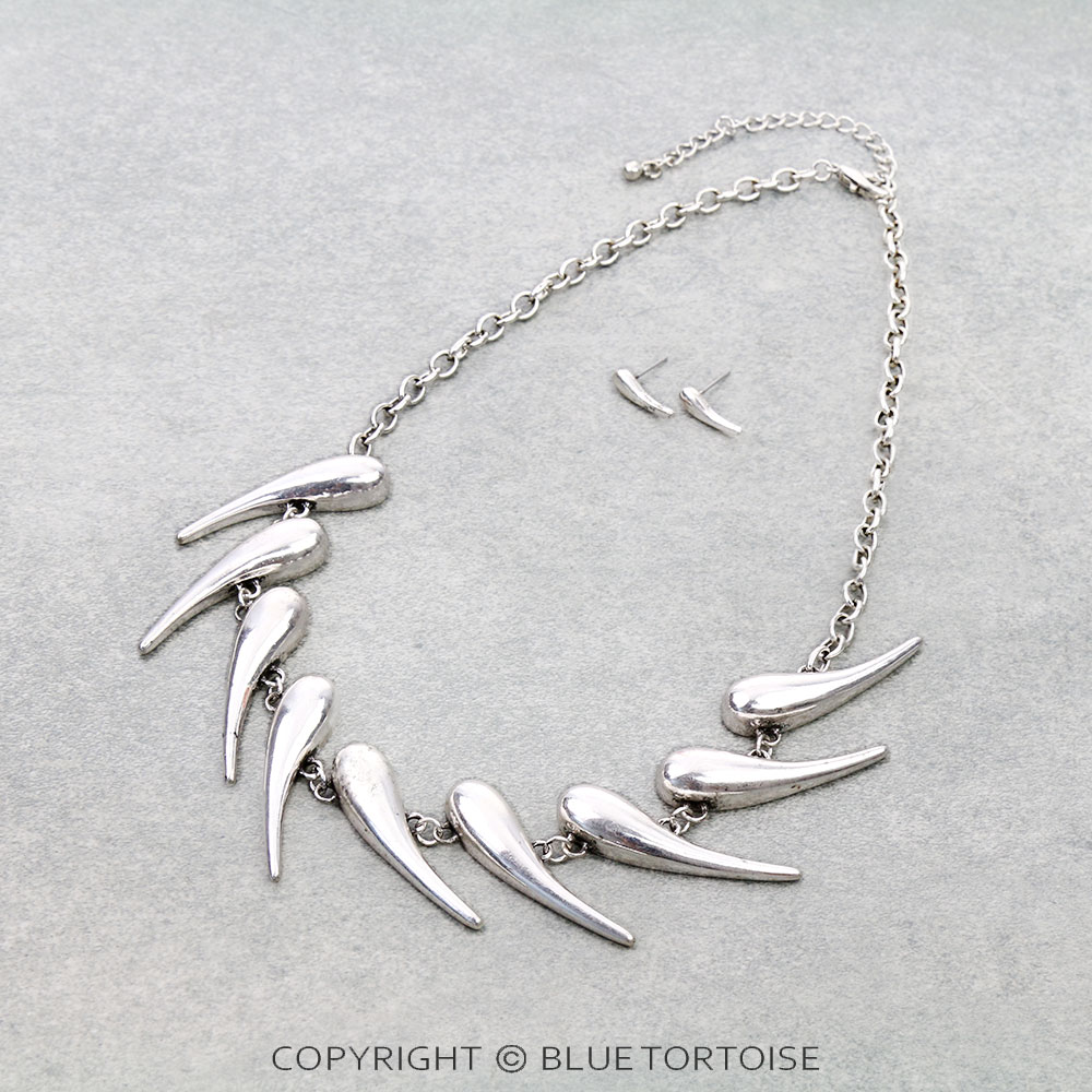Waterdrop Shape Statement Necklace Set
