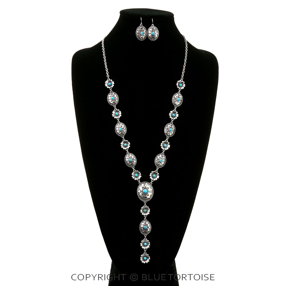 Western Aztec TXR Y Necklace Set - Image 2