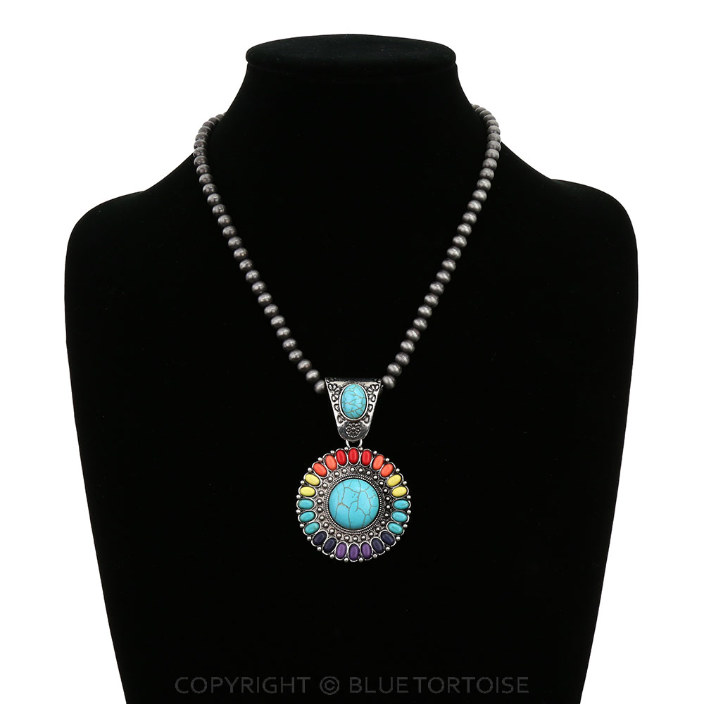 Western Chunky Stone Pendant Necklace - Image 2