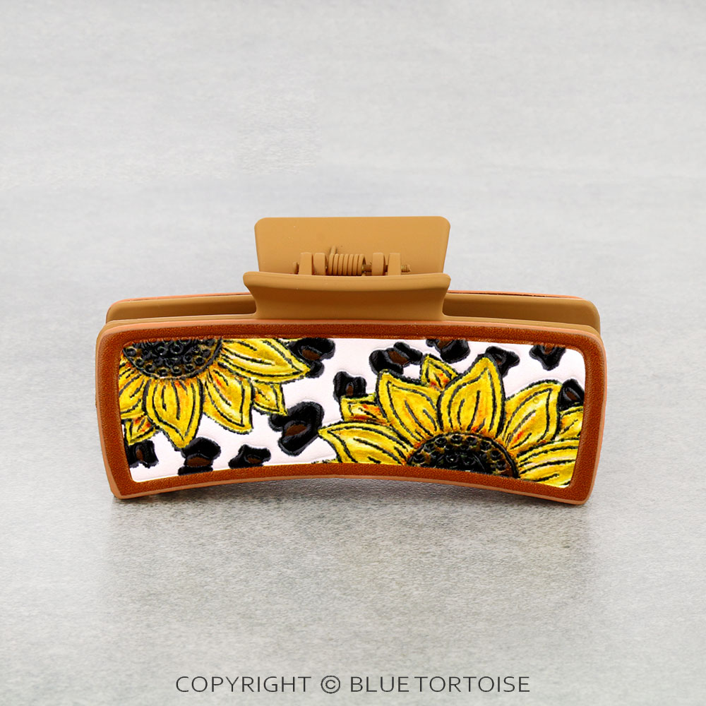 Large Western Sunflower Hair Claw Clip - Image 2