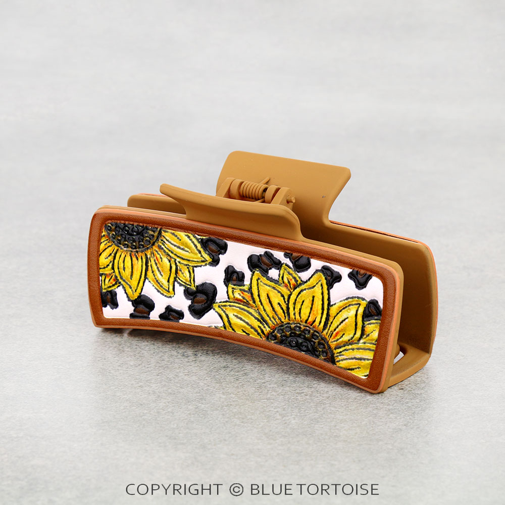 Large Western Sunflower Hair Claw Clip