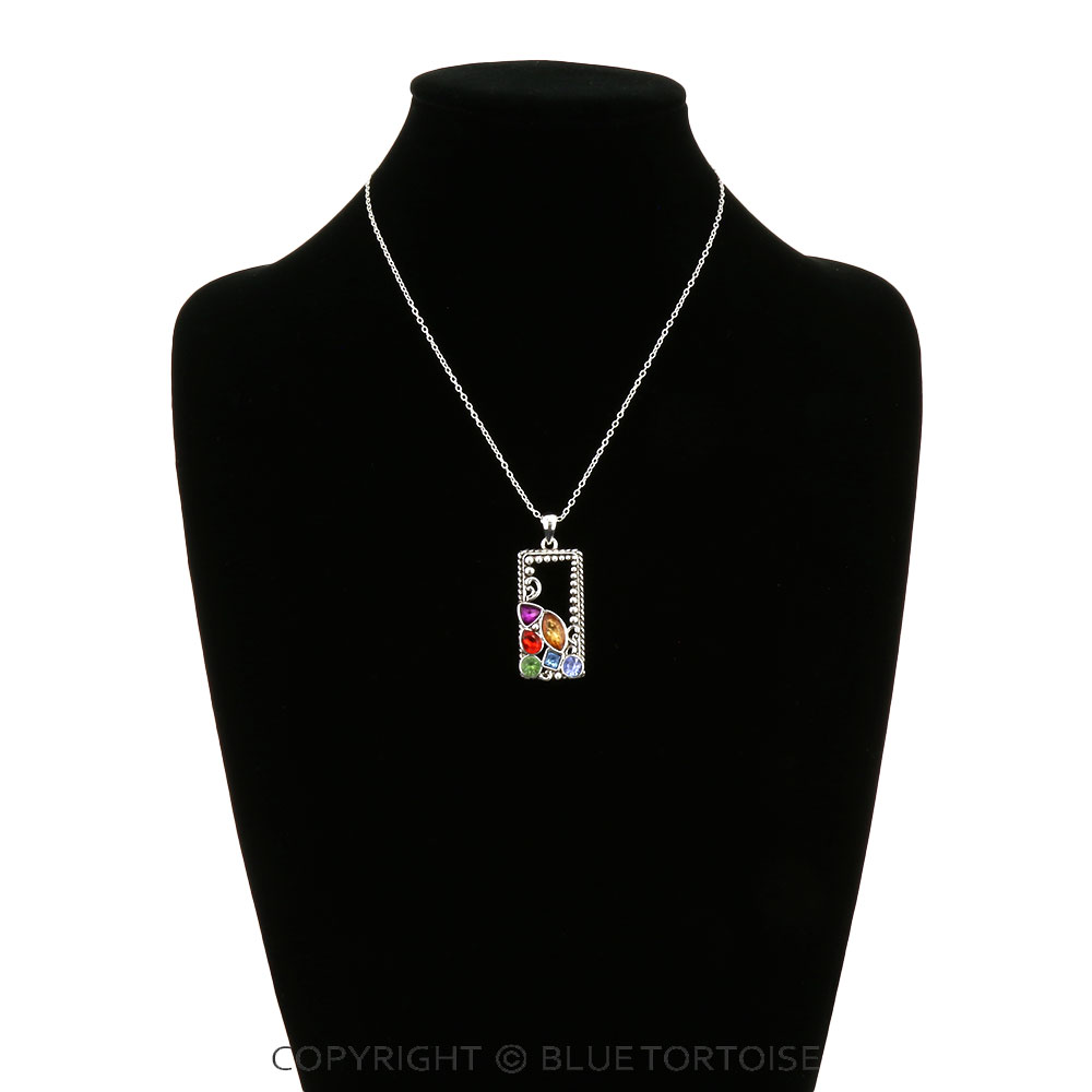 Tailored Ball TXR Rectangle with Stone Necklace - Image 2