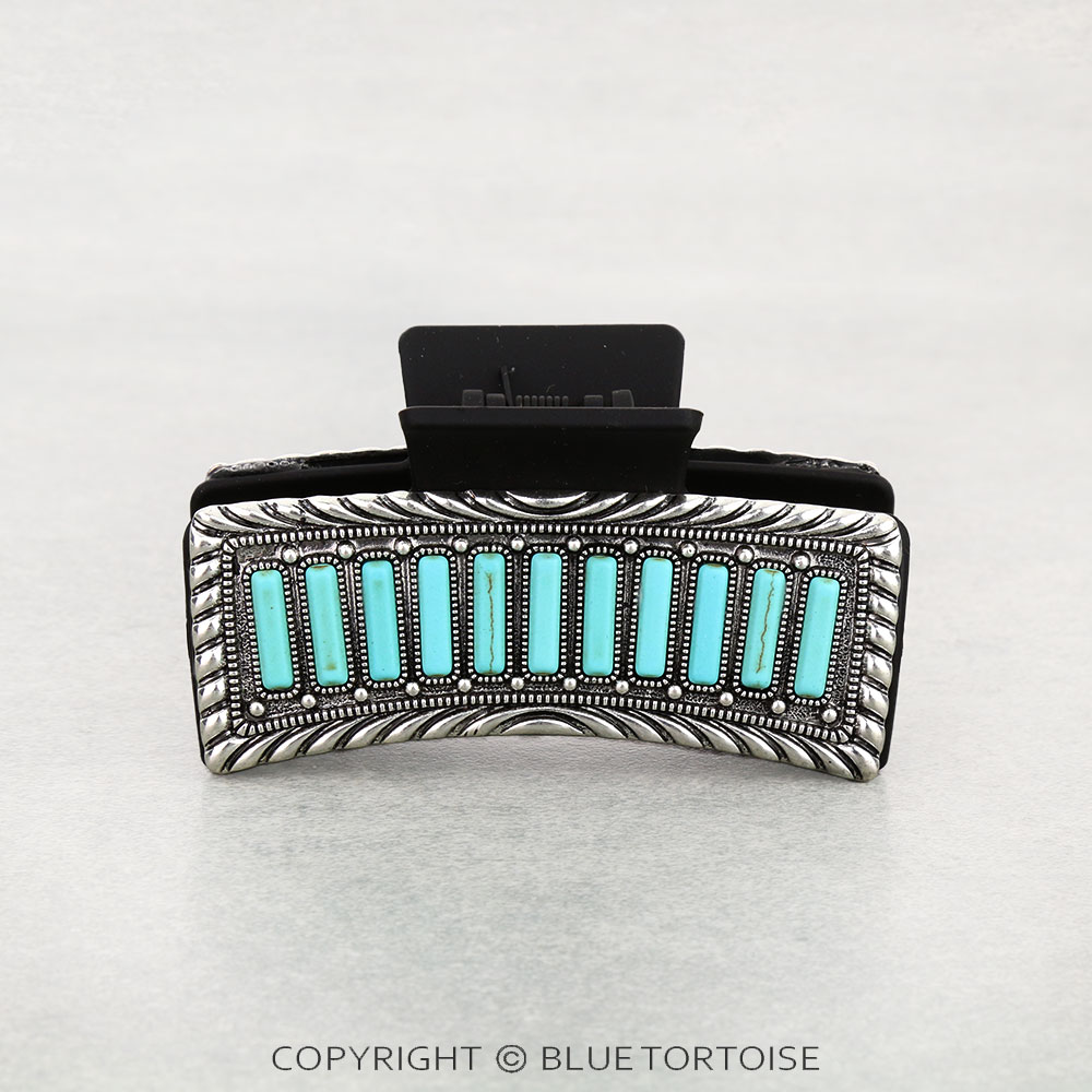 Western Style Stone Metal Hair Claw Clip - Image 2