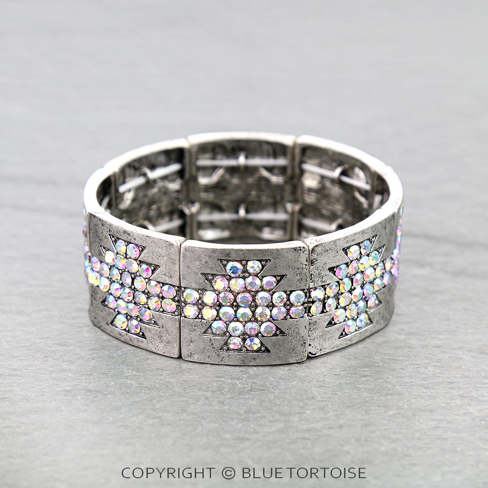 Western Aztec Style Stone Stretch Bracelet