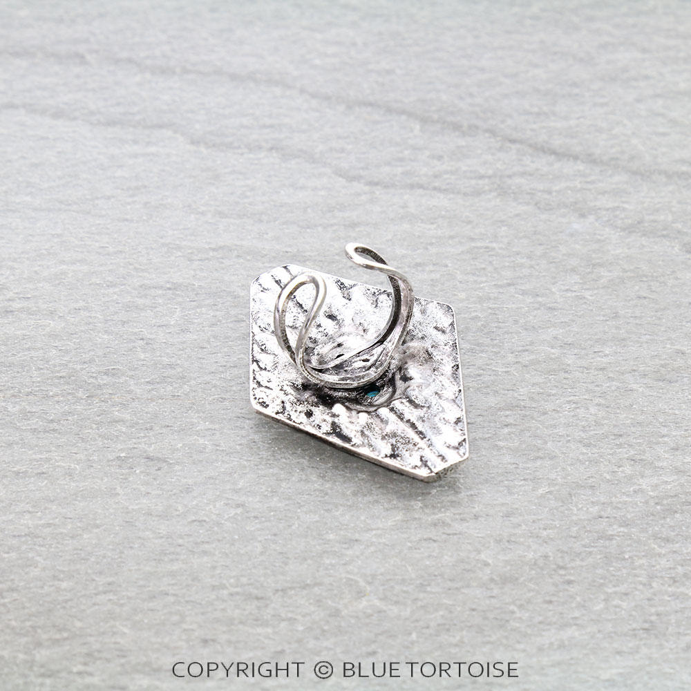 Western Diamond Shape Aztec Cuff Ring - Image 2