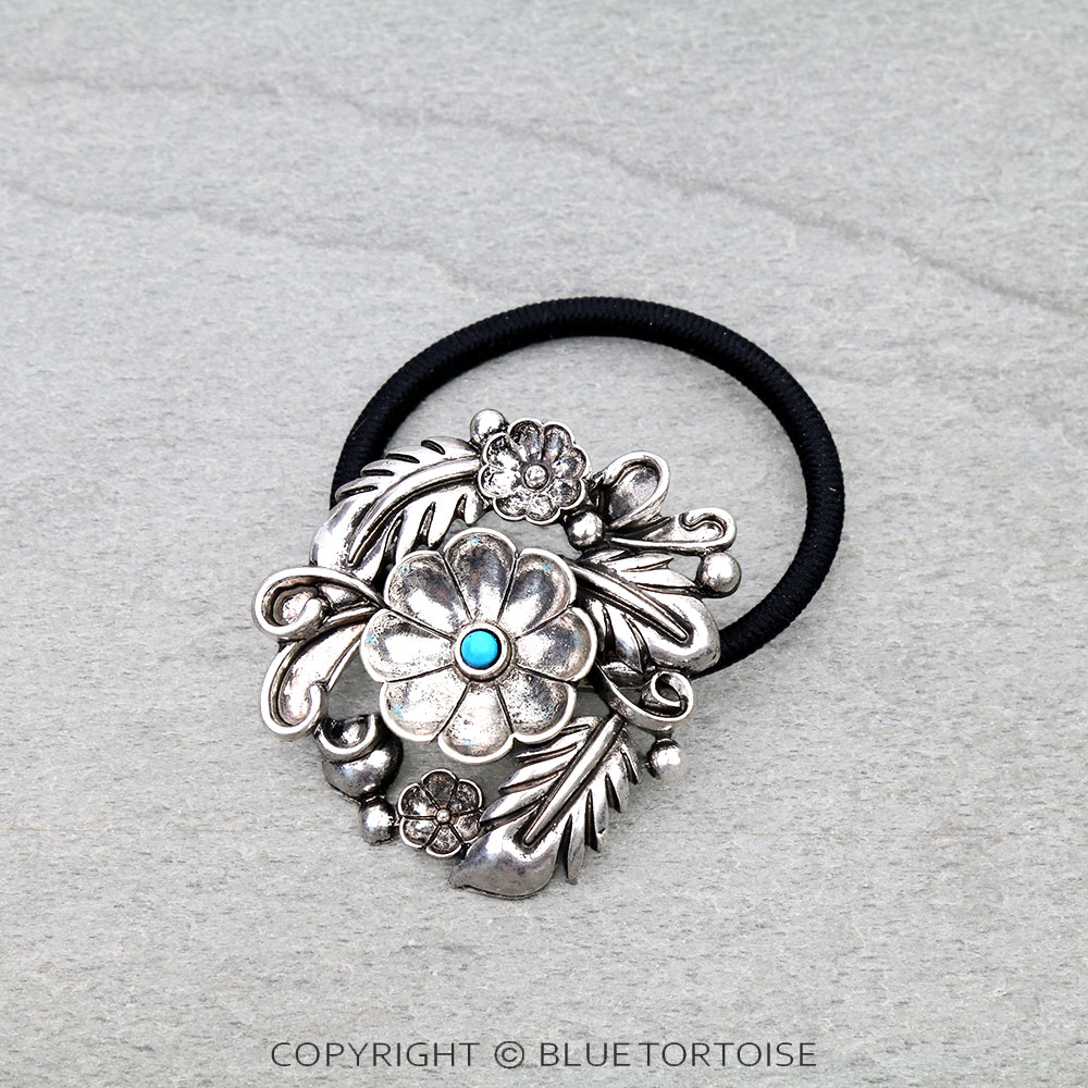 Western Flower Concho Hair Tie