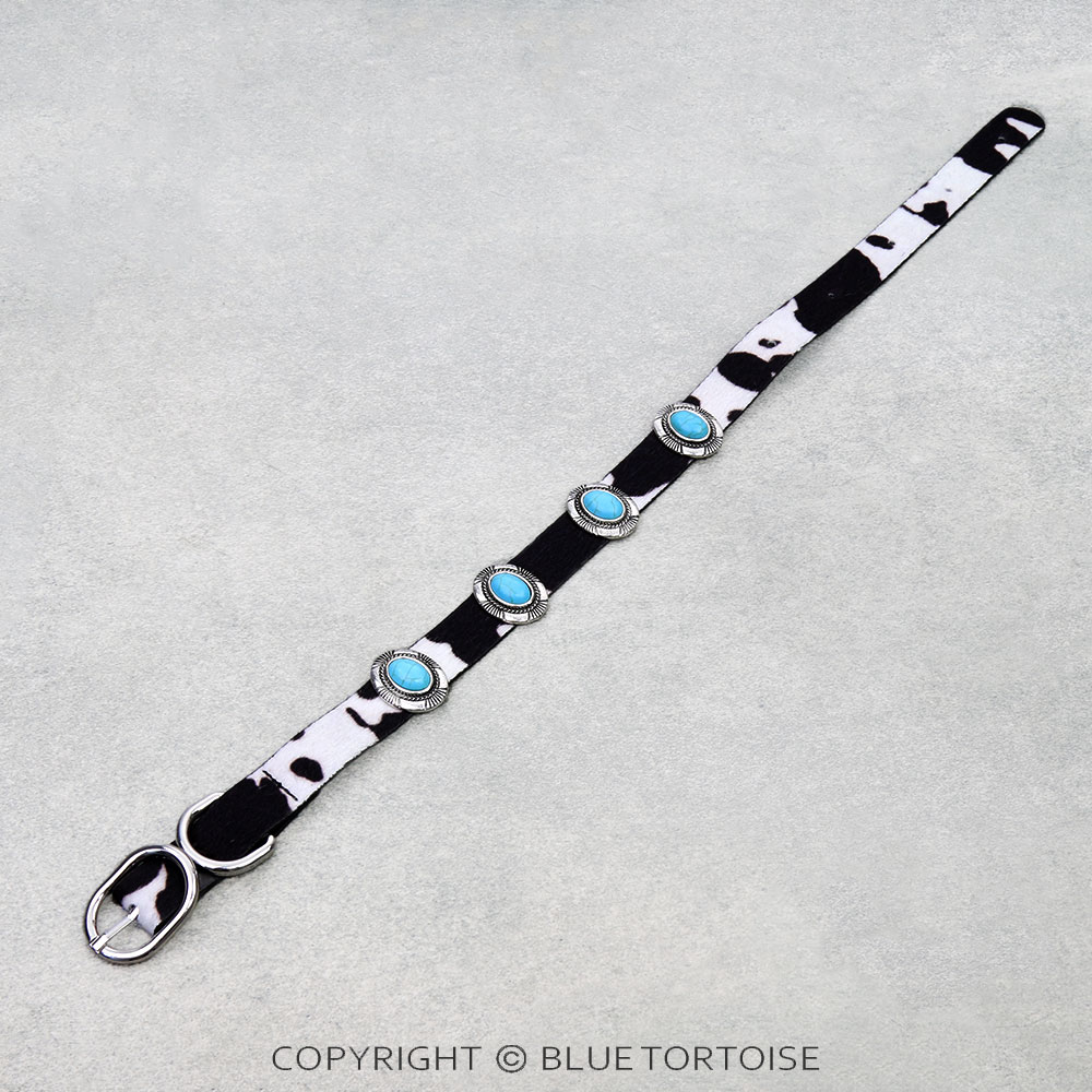 Western Concho Stone Dog Collar