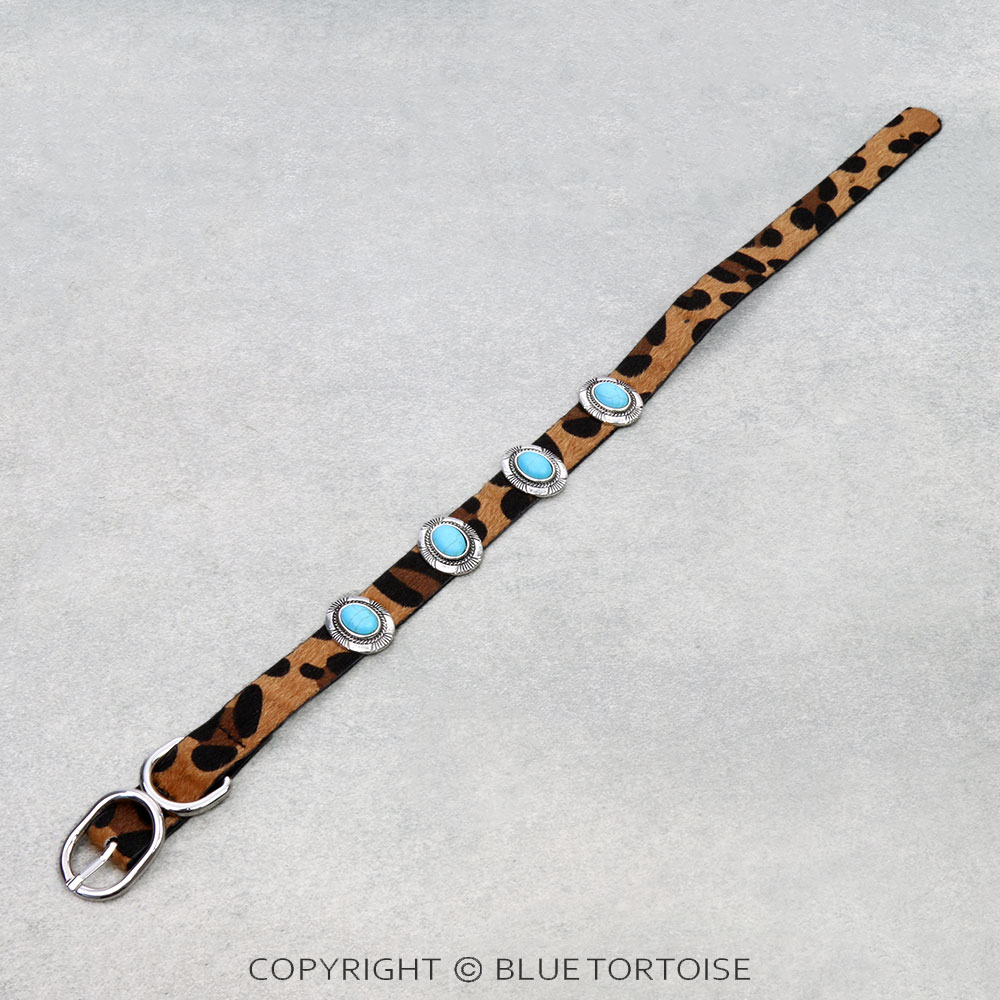 Western Concho Stone Dog Collar