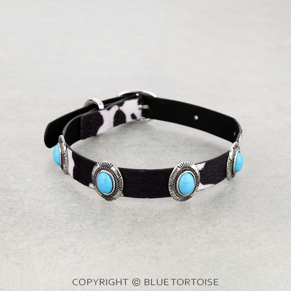 Western Concho Stone Dog Collar - Image 2